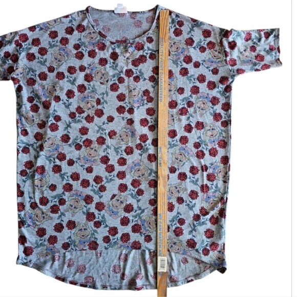 LuLaRoe Disney Irma Tunic Sz L Miss Piggy Rose Floral Vintage Inspired Print Tee - Picture 9 of 12